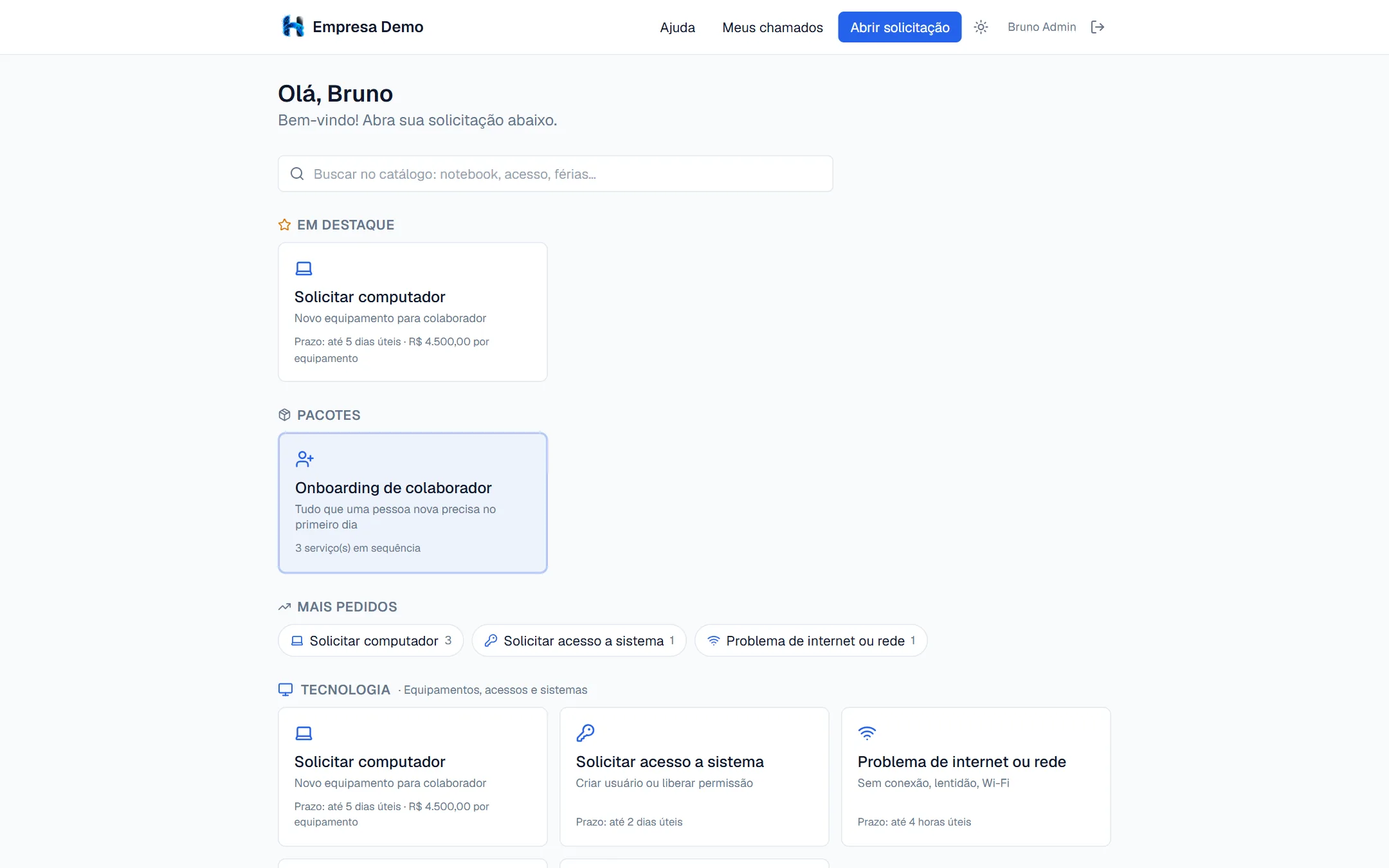 Portal do solicitante